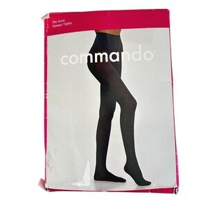 Commando The Semi Opaque Tights Black H30T01 Women's Size Large Open Package